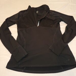 Champion Duo-dry Women's Black Quarter-Zip Sweatshirt Thumbhole Small